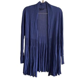 Eileen Fisher Refined Viscose Pleated Cardigan Sz L